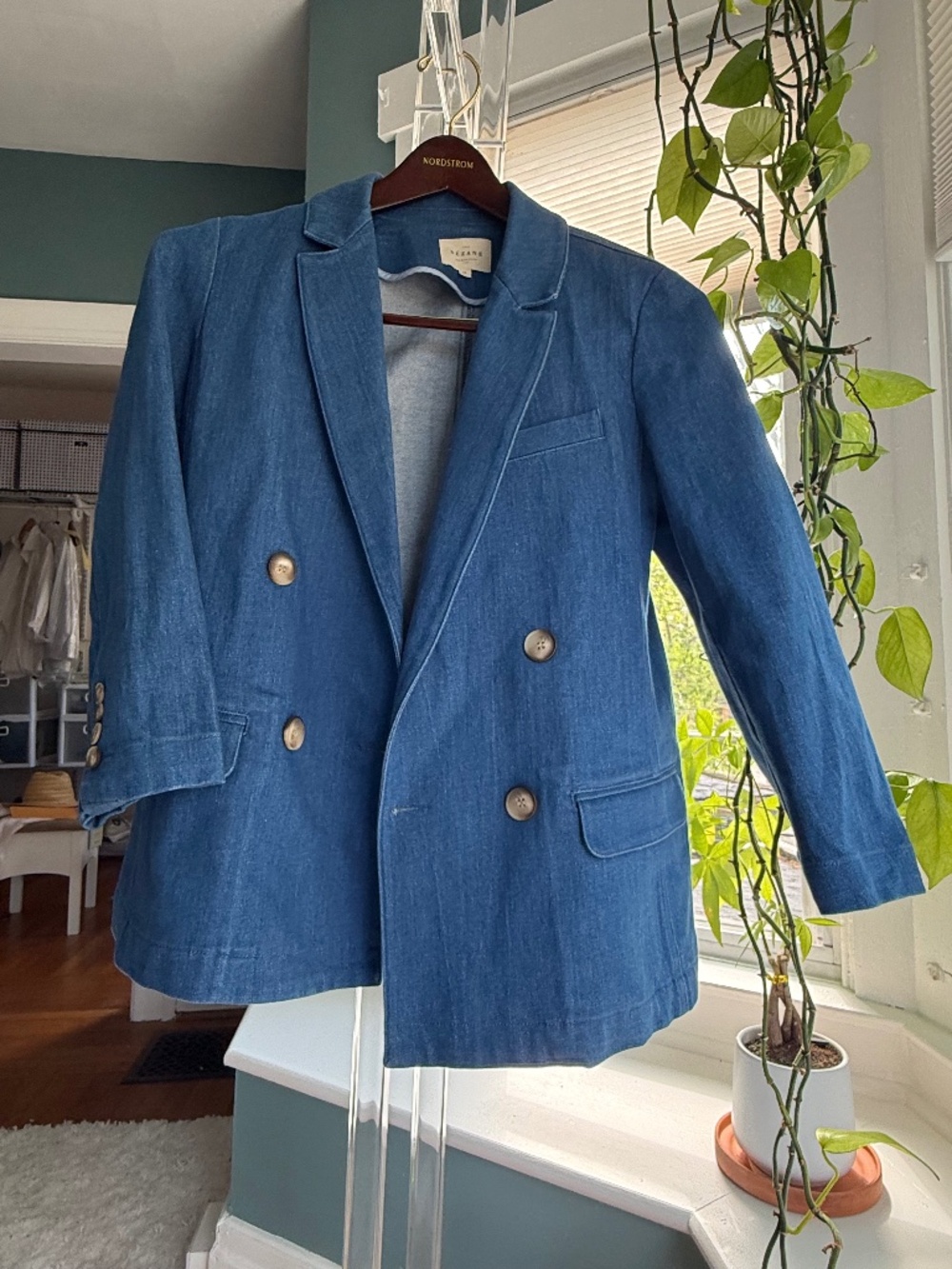 Sezane Denim Blazer Size 38
